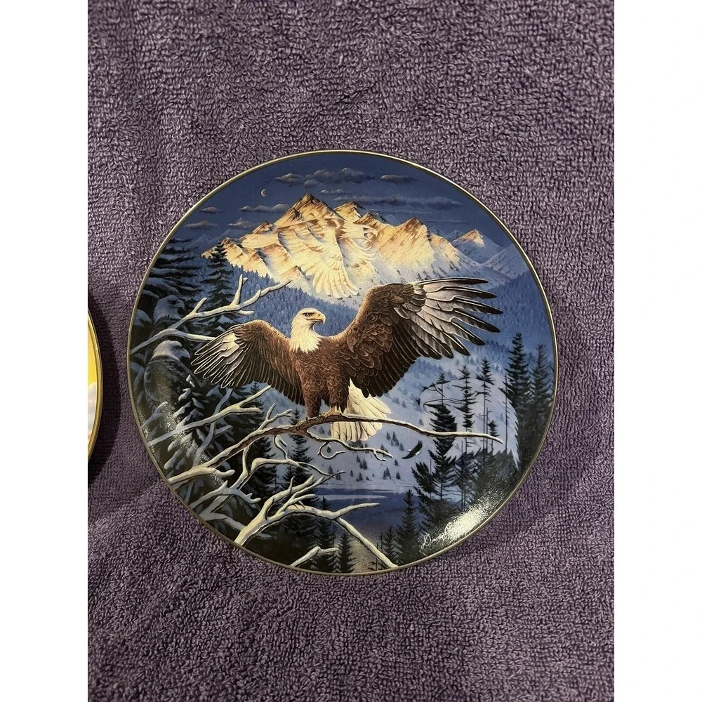 Collectors Plates 1992 Franklin Mint Wings of Majesty Eagle & Bradford's Visions